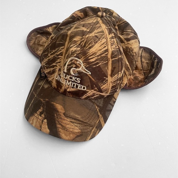 Gore-Tex Ducks Unlimited Camo Hat Cap Thinsulate Insulation 40 gram Insert - Picture 2 of 10